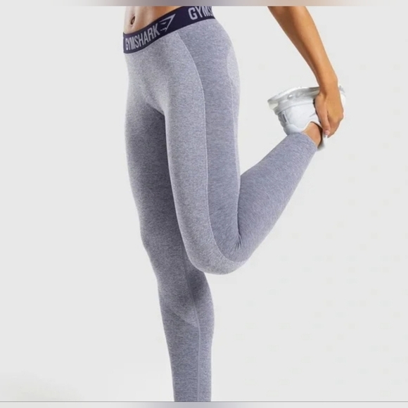 Gymshark Grey and Purple Workout Leggings S - Picture 1 of 6